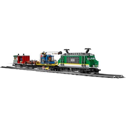 LEGO City Güterzug 60198, Zug-Set mit Lok, Gabelstapler, 32 Gleisen, Signalen & 6 Minifiguren, Spielzeug ab 6 J