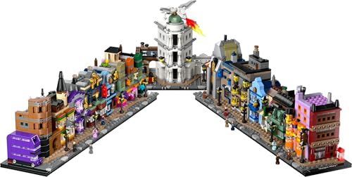 LEGO Harry Potter Winkelgasse 76444, Miniaturstraße zum Ausstellen mit 12 Mikrofiguren inkl. Harry, Draco & Hermine, Geschenk für Erwachsene