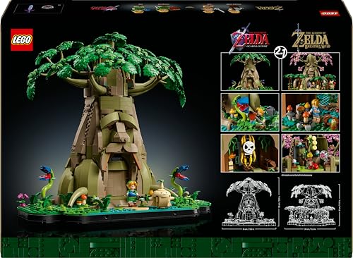 LEGO The Legend of Zelda Deku-Baum 2-in-1 77092, Ausstellungsset mit Zelda & 3 Link Minifiguren, Bauset & Geschenk für Erwachsene