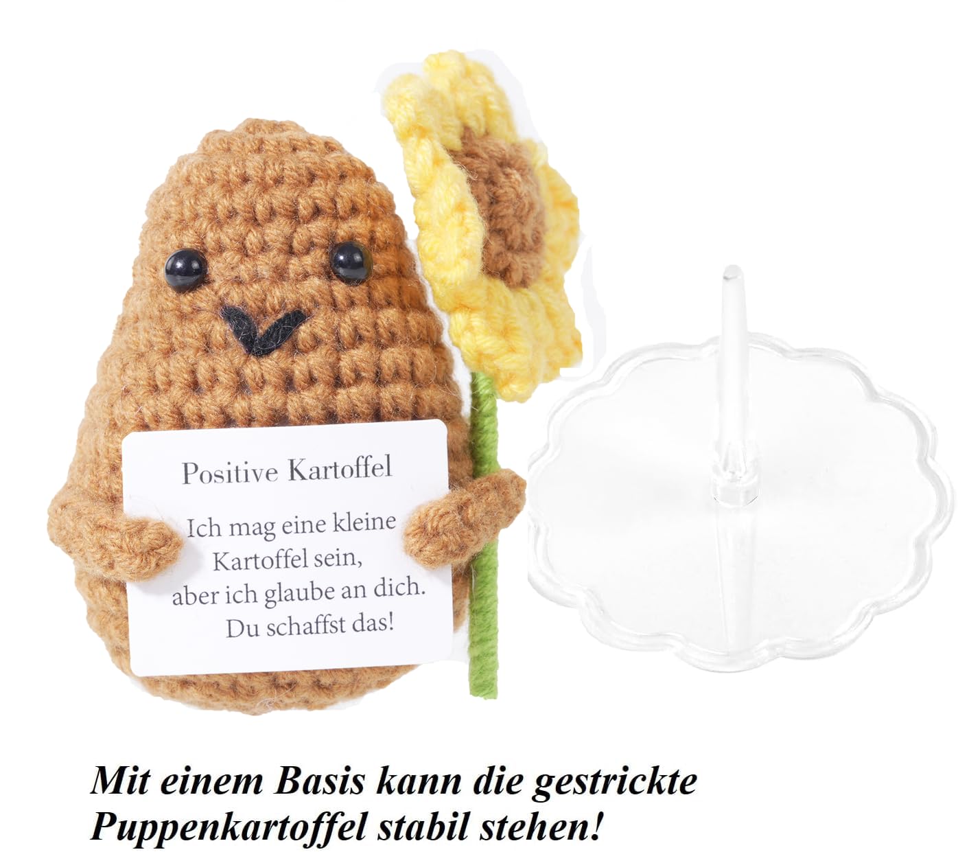 Wobequ Positive Kartoffel Pocket Hug, Kreative Strickwolle Kartoffel Puppe Kleine Glücksbringer, Beste Mutmacher Geschenk für Freundin Frauen Familie