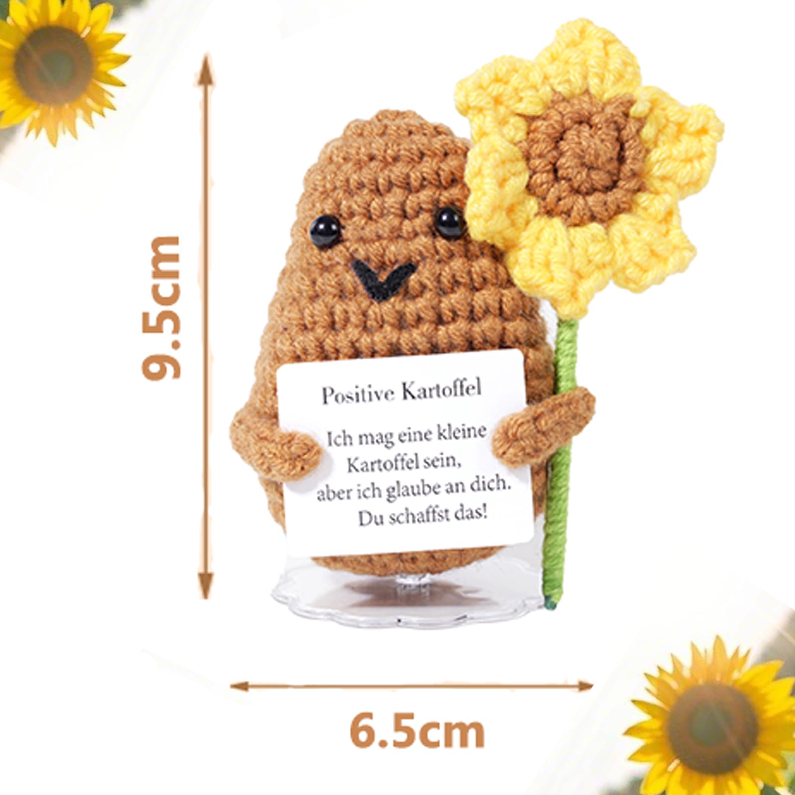 Wobequ Positive Kartoffel Pocket Hug, Kreative Strickwolle Kartoffel Puppe Kleine Glücksbringer, Beste Mutmacher Geschenk für Freundin Frauen Familie