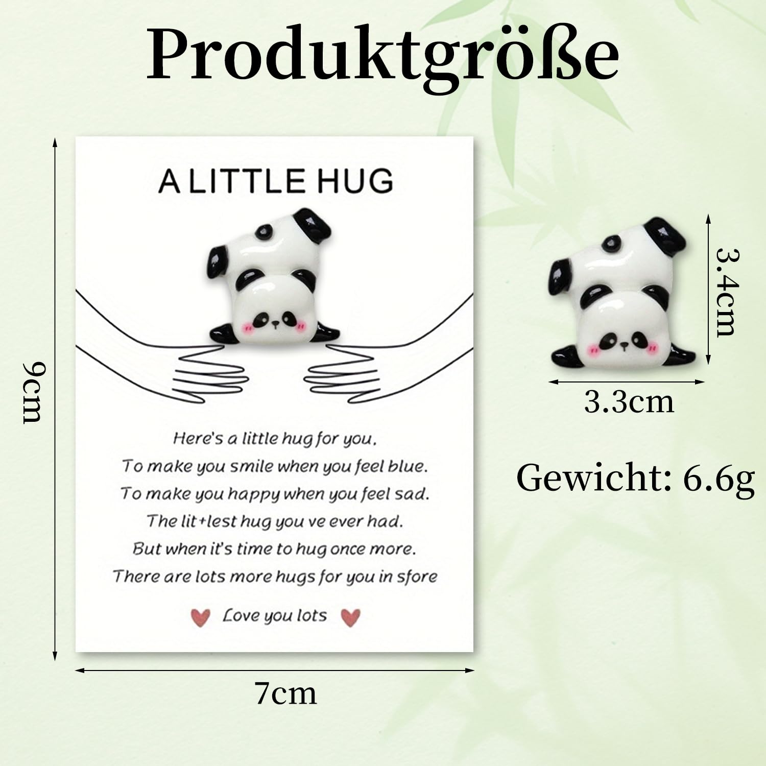 Pocket Hug Panda Glücksbringer Panda Pocket Hug Kleine Geschenk für Frauen Aufmunterung Geschenke Trost Geschenke Pocket Hug Positive Geschenke