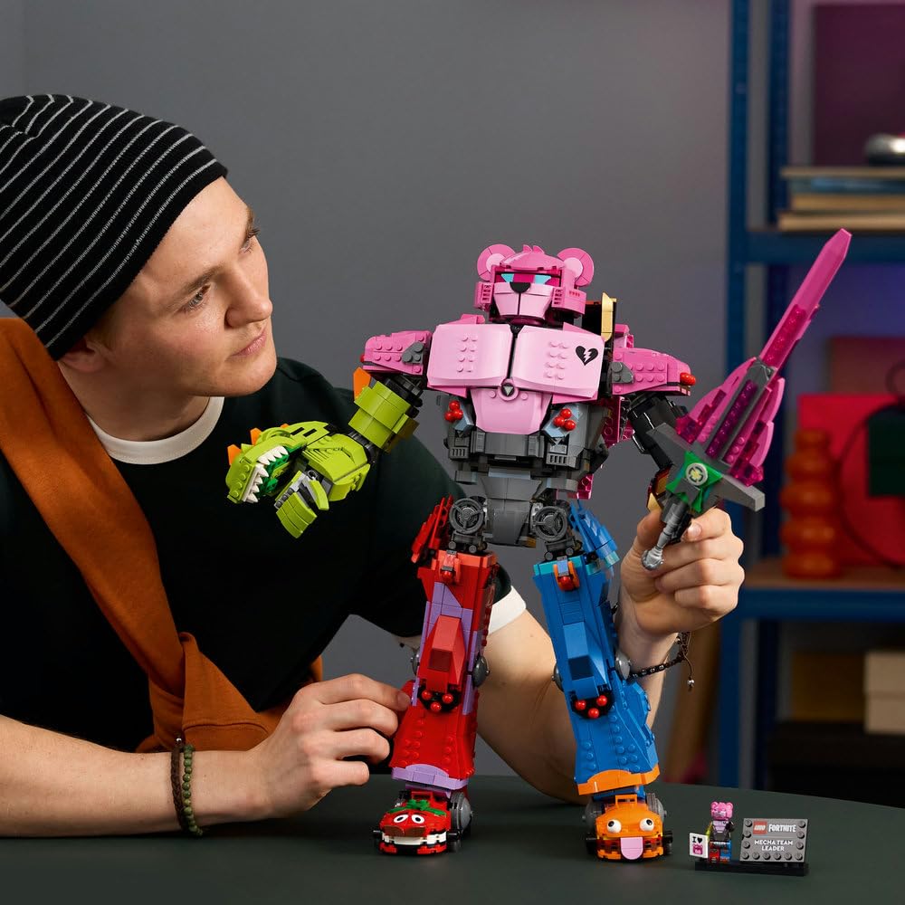 LEGO Fortnite Mecha Team Leader Figure - Display Model Kit incl. a Sword & a Minifigure - Collectible Gift for Adult Video Gaming Fans - 77078