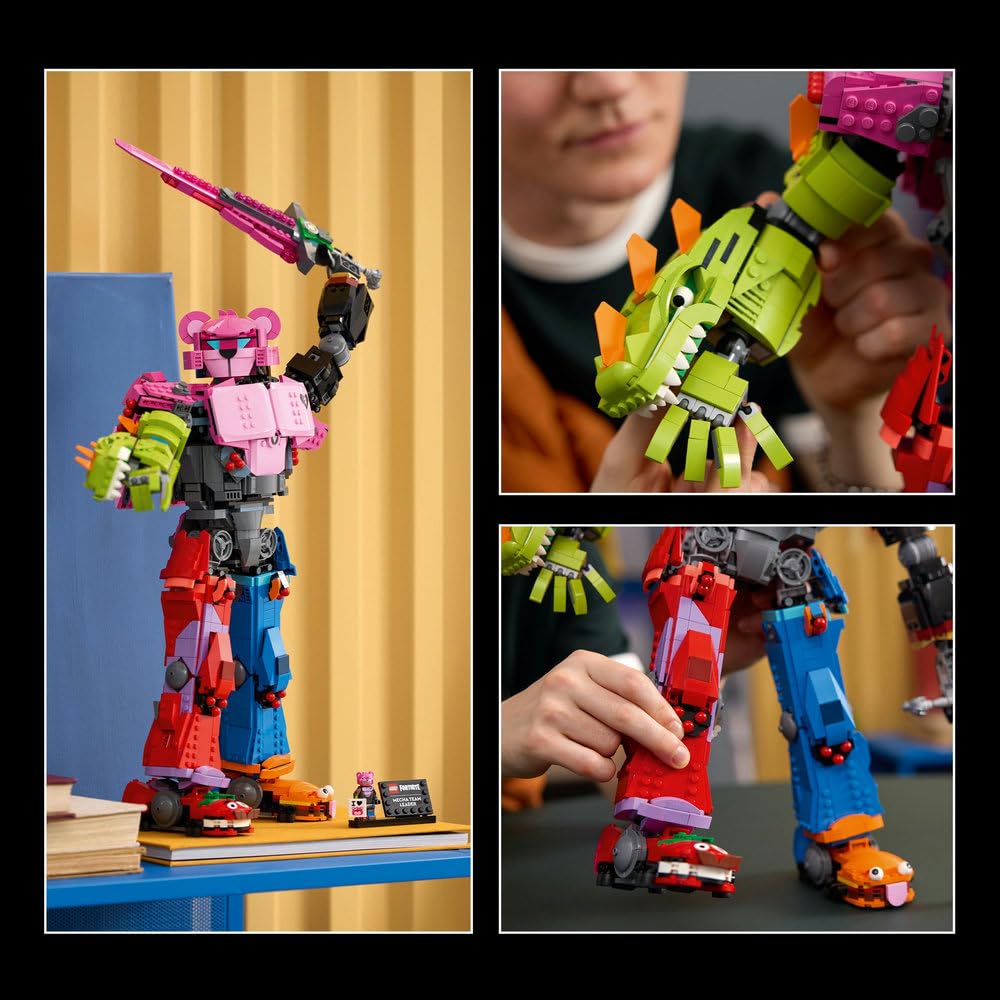 LEGO Fortnite Mecha Team Leader Figure - Display Model Kit incl. a Sword & a Minifigure - Collectible Gift for Adult Video Gaming Fans - 77078