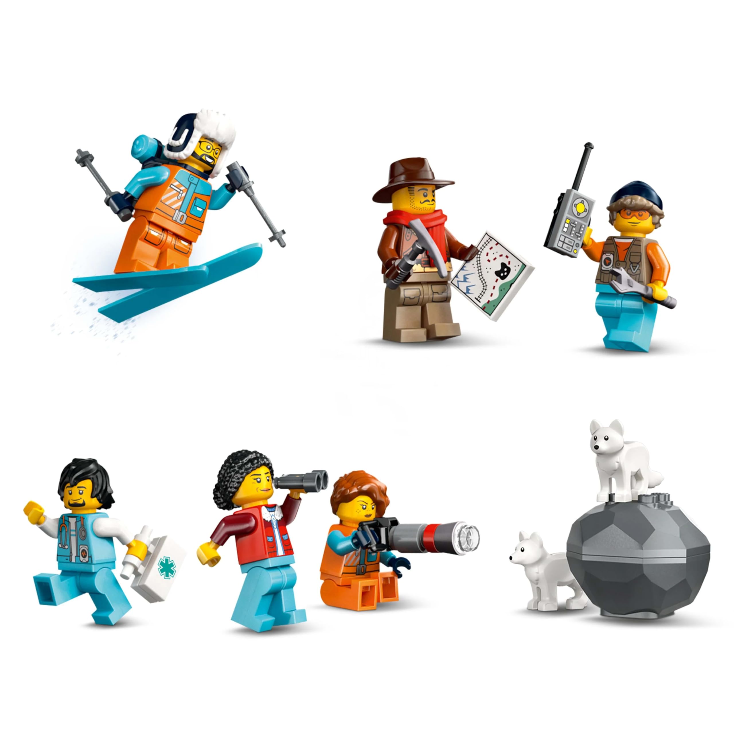 LEGO City Arktis-Polarexpress 60470, RC-Zug mit Schneepflug, 22 Gleisen, 6 Minifiguren & Felssturz-Funktion, Spielzeug ab 7 J