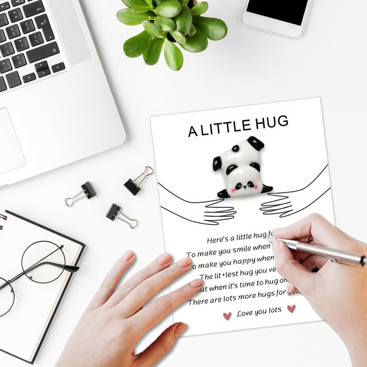 Pocket Hug Panda Glücksbringer Panda Pocket Hug Kleine Geschenk für Frauen Aufmunterung Geschenke Trost Geschenke Pocket Hug Positive Geschenke