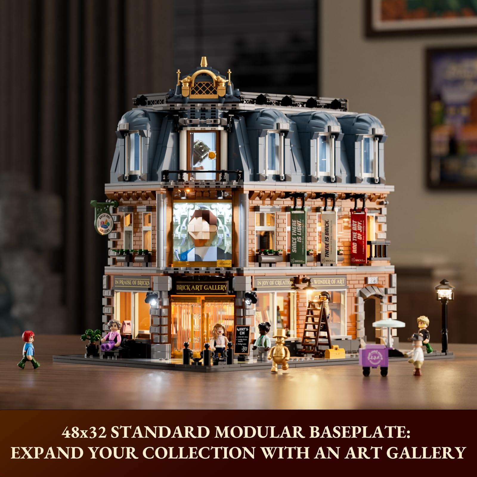 Lumibricks Brick-Kunst-Galerie L9085, 3400 Teile, Modularhaus mit Kunstklassikern & 3D-Malerei, Klemmbausteine für Erwachsene ab 16