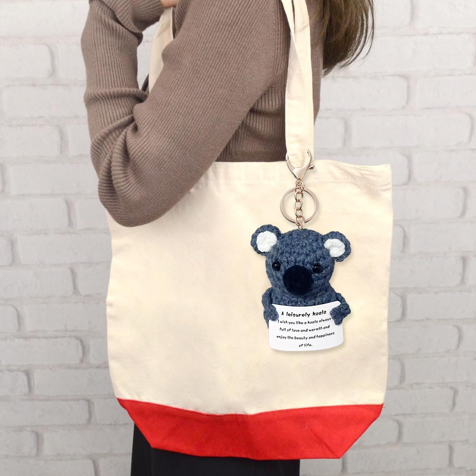 Yueser Pocket Hug Positive Potato,Positive Koala Mutmacher Geschenk Aufmunterung Glücksbringer Motivationsgeschenke Beste Freundin Gute Laune