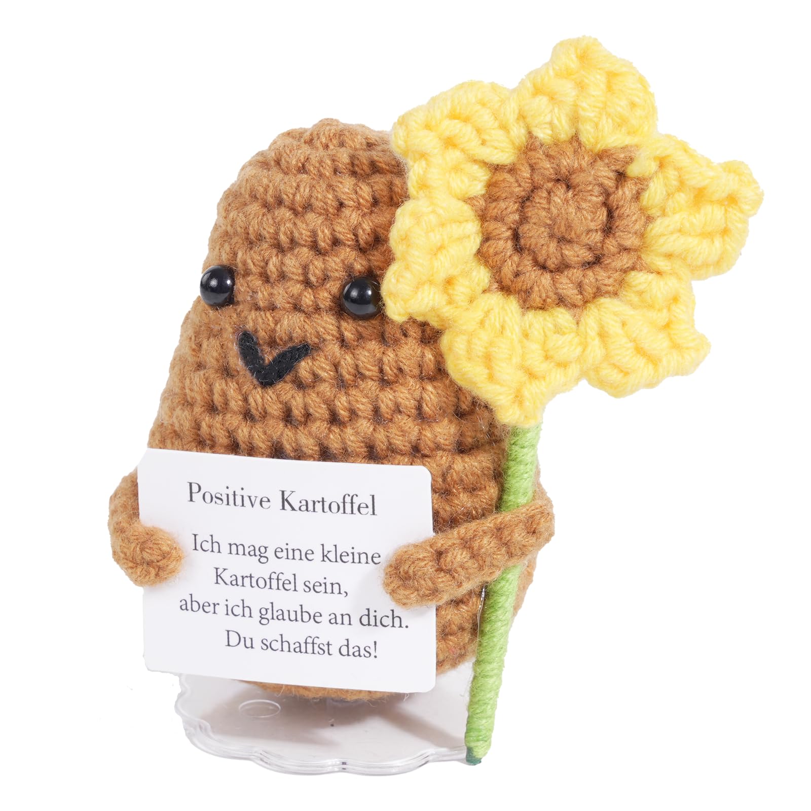 Wobequ Positive Kartoffel Pocket Hug, Kreative Strickwolle Kartoffel Puppe Kleine Glücksbringer, Beste Mutmacher Geschenk für Freundin Frauen Familie