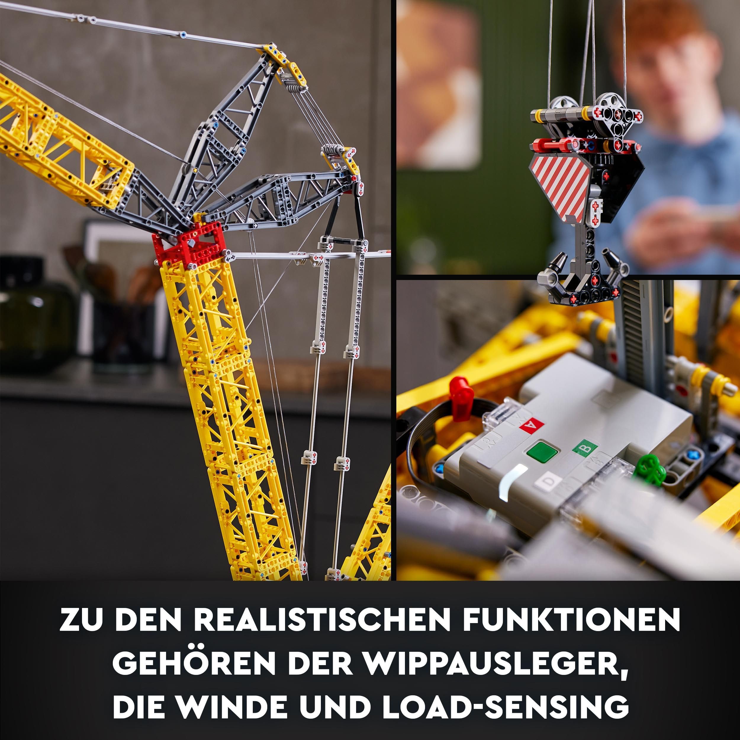 LEGO Technic Liebherr LR 13000 Raupenkran 42146, RC-Baufahrzeug mit Control+ App, Windensystem & Wippausleger, großer Modellbausatz für Erwachsene