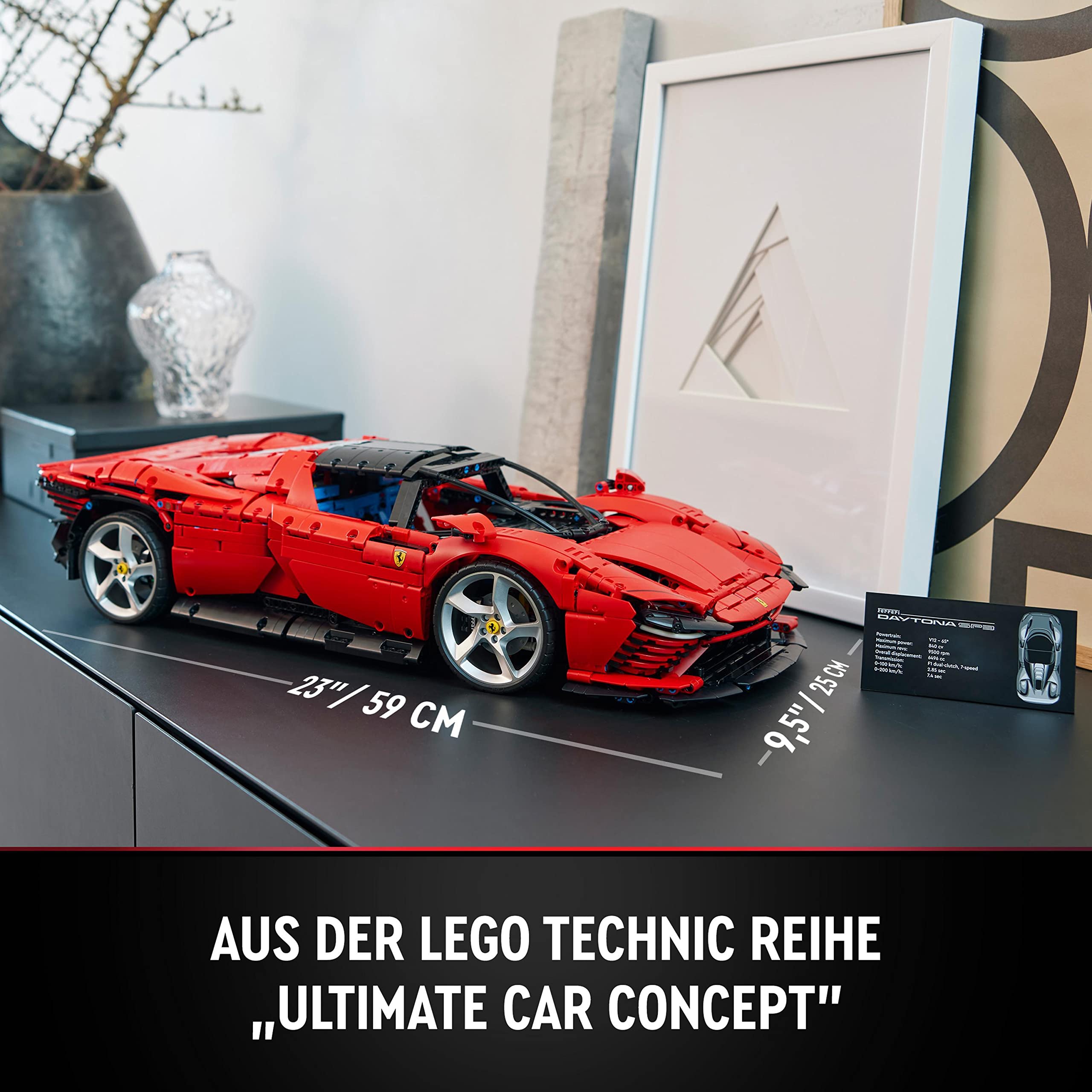 LEGO Technic Ferrari Daytona SP3 42143, 1:8 Modellauto-Bausatz, roter Supersportwagen & Sammlerstück der Ultimate Car Concept Serie