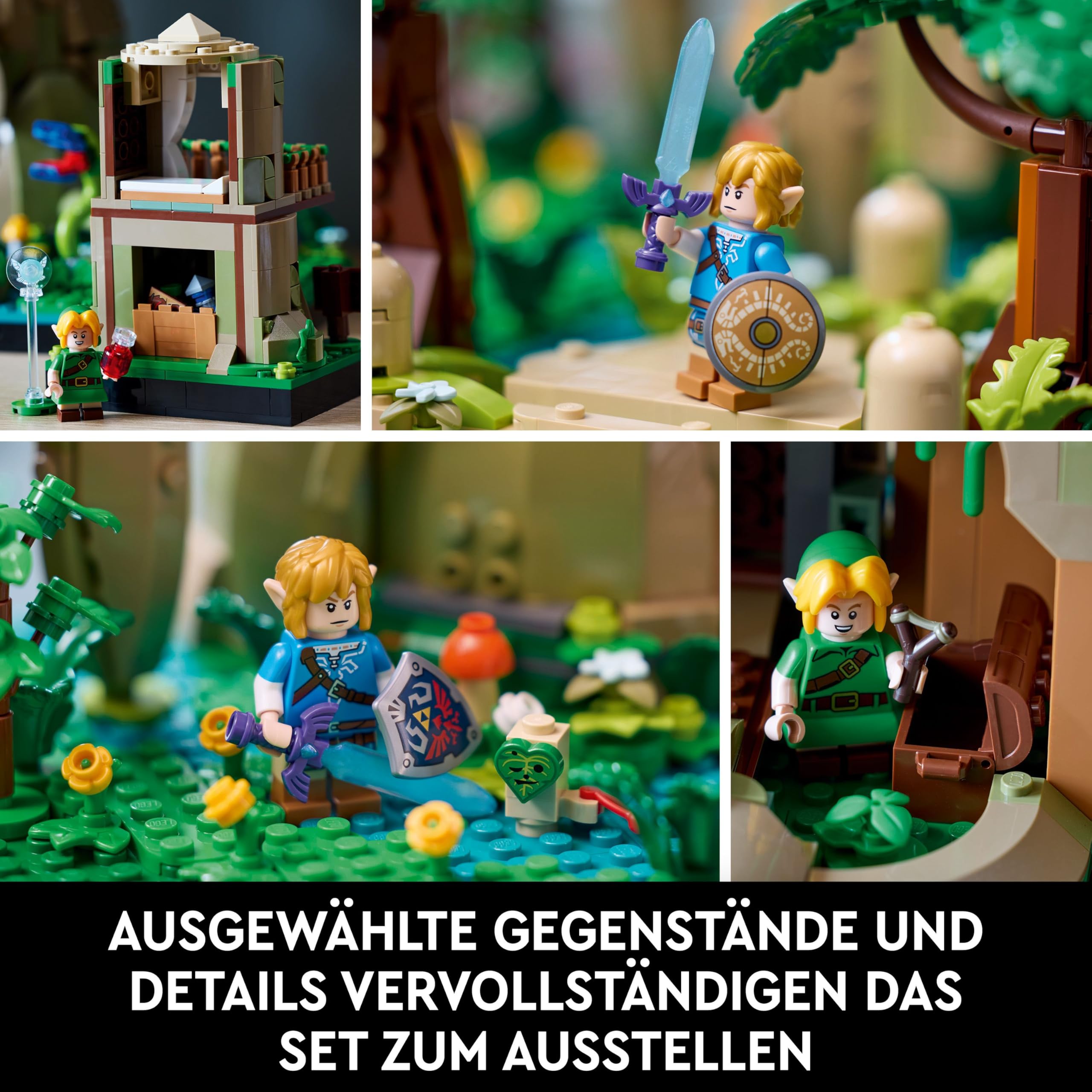 LEGO The Legend of Zelda Deku-Baum 2-in-1 77092, Ausstellungsset mit Zelda & 3 Link Minifiguren, Bauset & Geschenk für Erwachsene