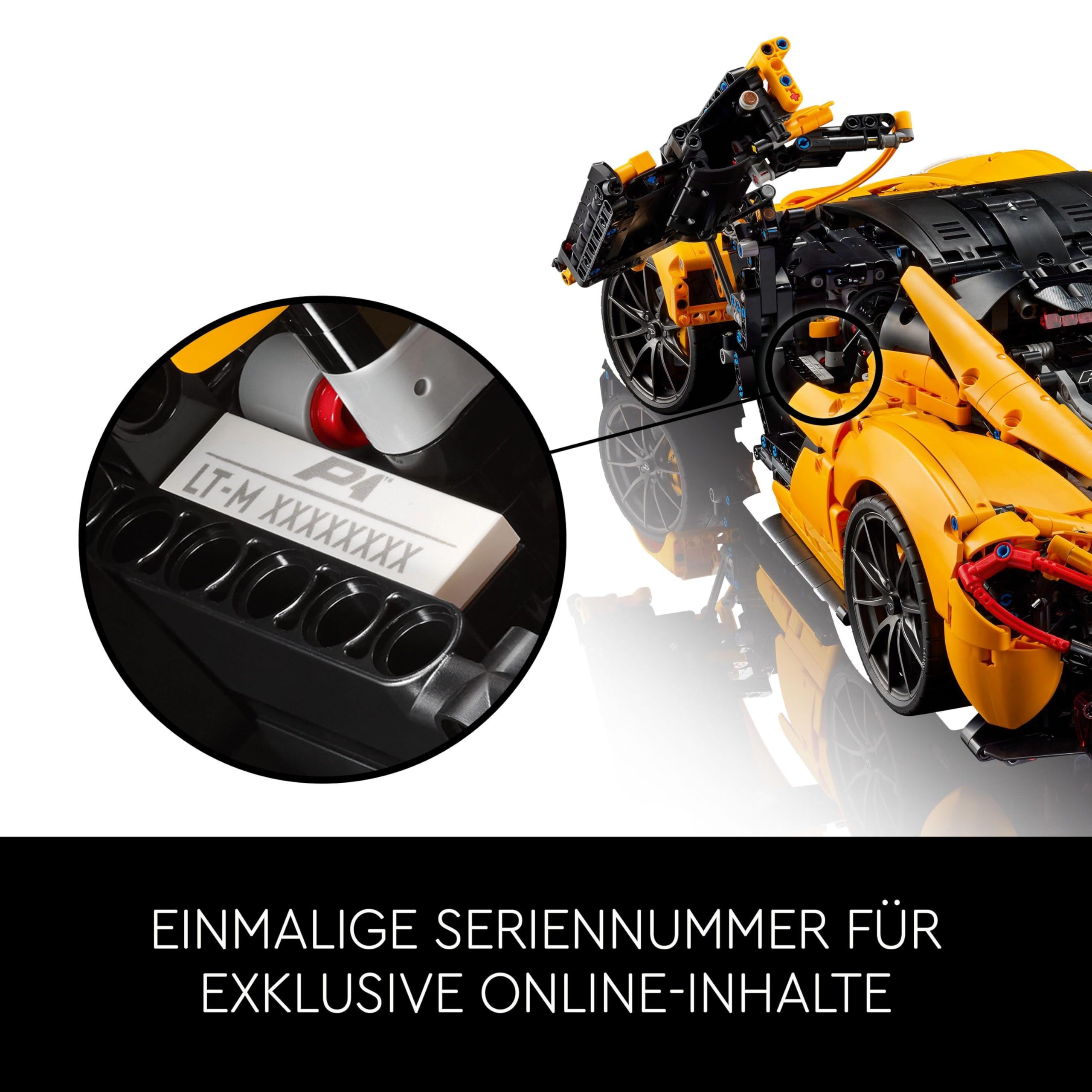 LEGO Technic McLaren P1 42172, Supersportwagen-Bauset für Erwachsene mit V8-Motor & 7-Gang-Getriebe, Sammlermodell