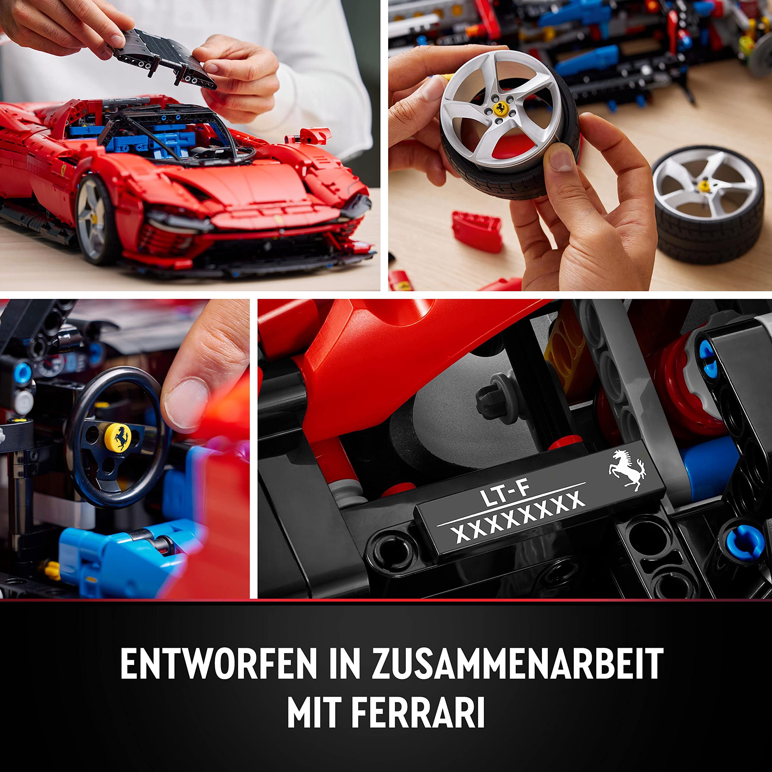 LEGO Technic Ferrari Daytona SP3 42143, 1:8 Modellauto-Bausatz, roter Supersportwagen & Sammlerstück der Ultimate Car Concept Serie