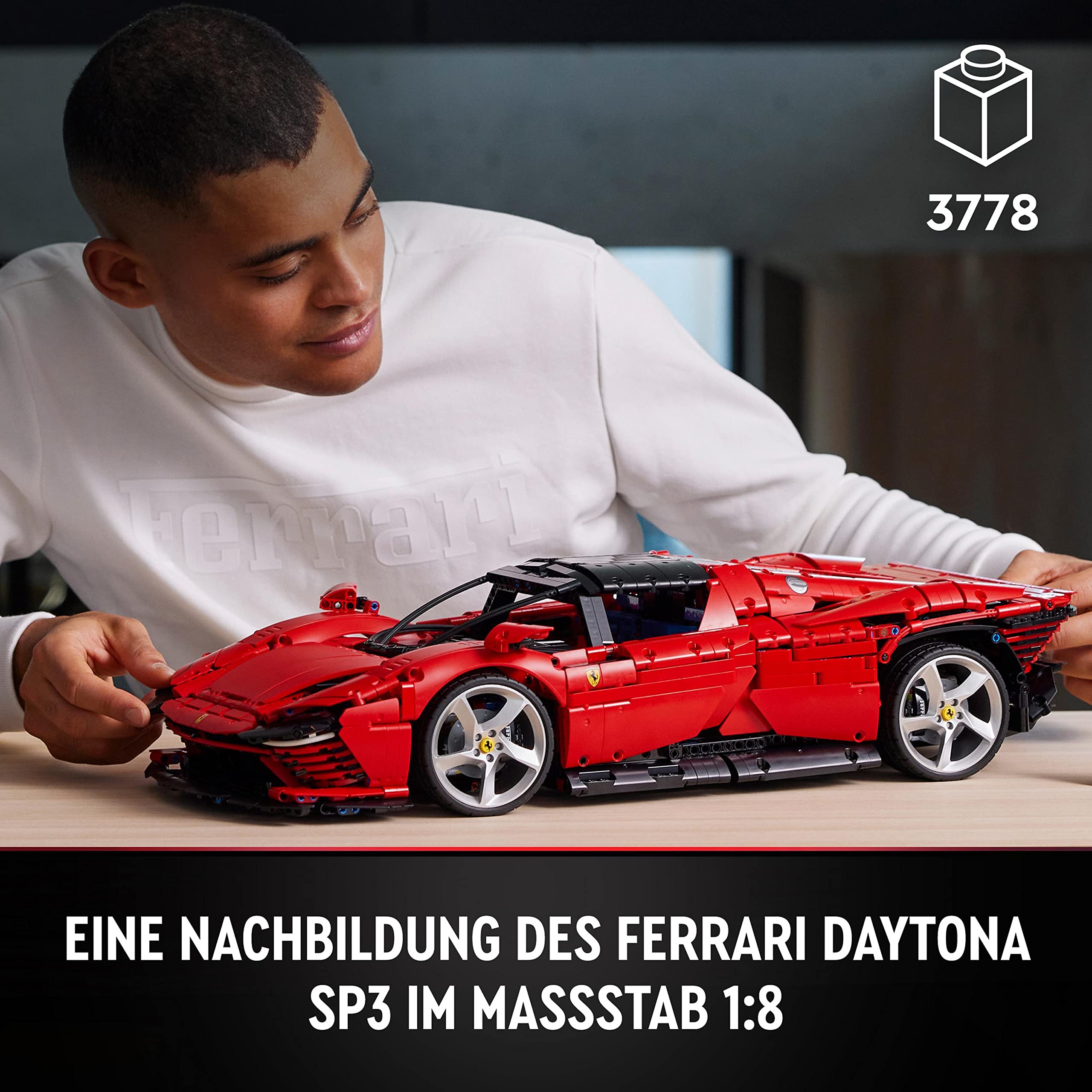 LEGO Technic Ferrari Daytona SP3 42143, 1:8 Modellauto-Bausatz, roter Supersportwagen & Sammlerstück der Ultimate Car Concept Serie