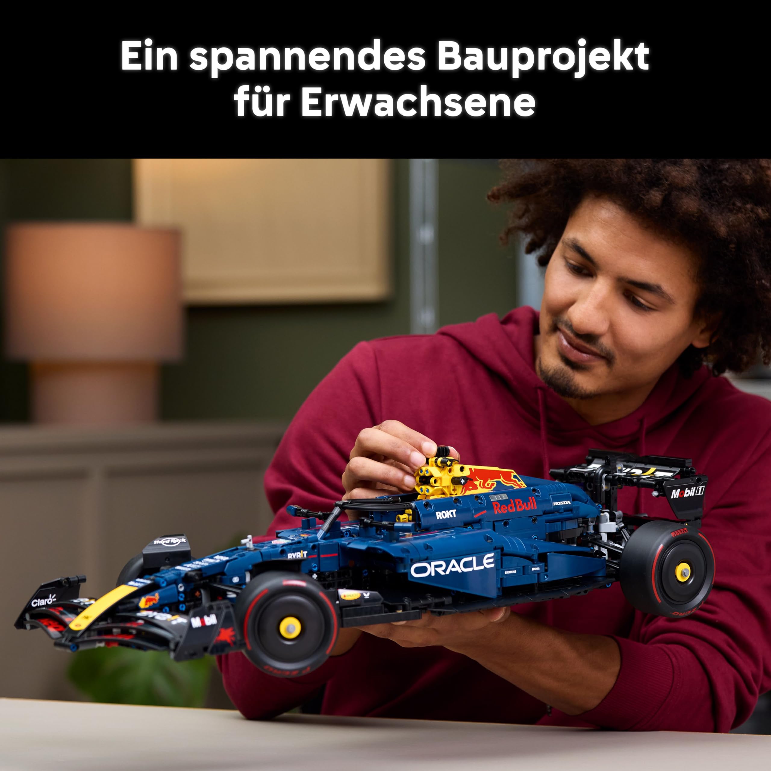 LEGO Technic Oracle Red Bull Racing RB20 F1 42206, 1:8 Modellauto mit V6-Motor, Getriebe, Lenkung & DRS, Bauset für Erwachsene & Teenager