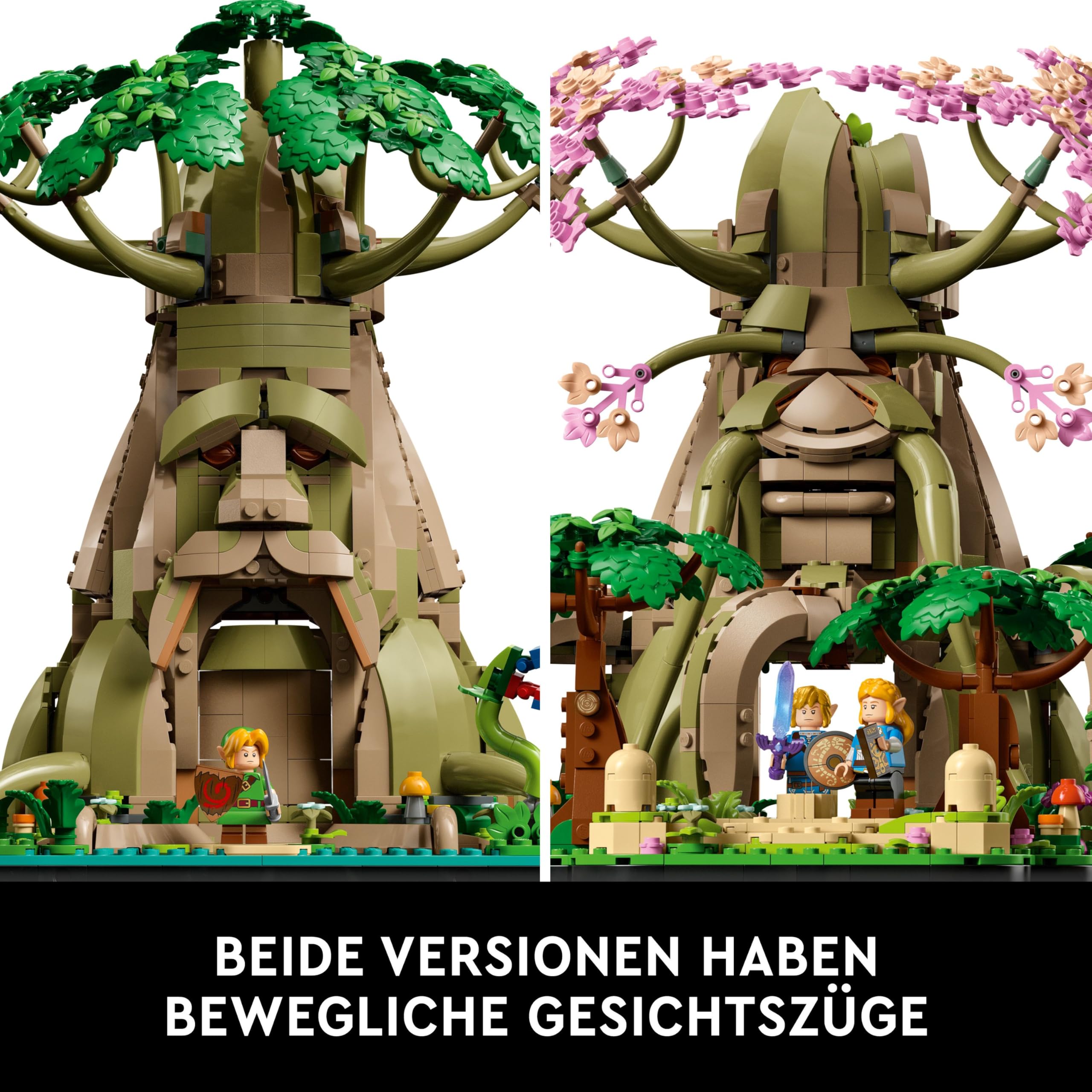LEGO The Legend of Zelda Deku-Baum 2-in-1 77092, Ausstellungsset mit Zelda & 3 Link Minifiguren, Bauset & Geschenk für Erwachsene