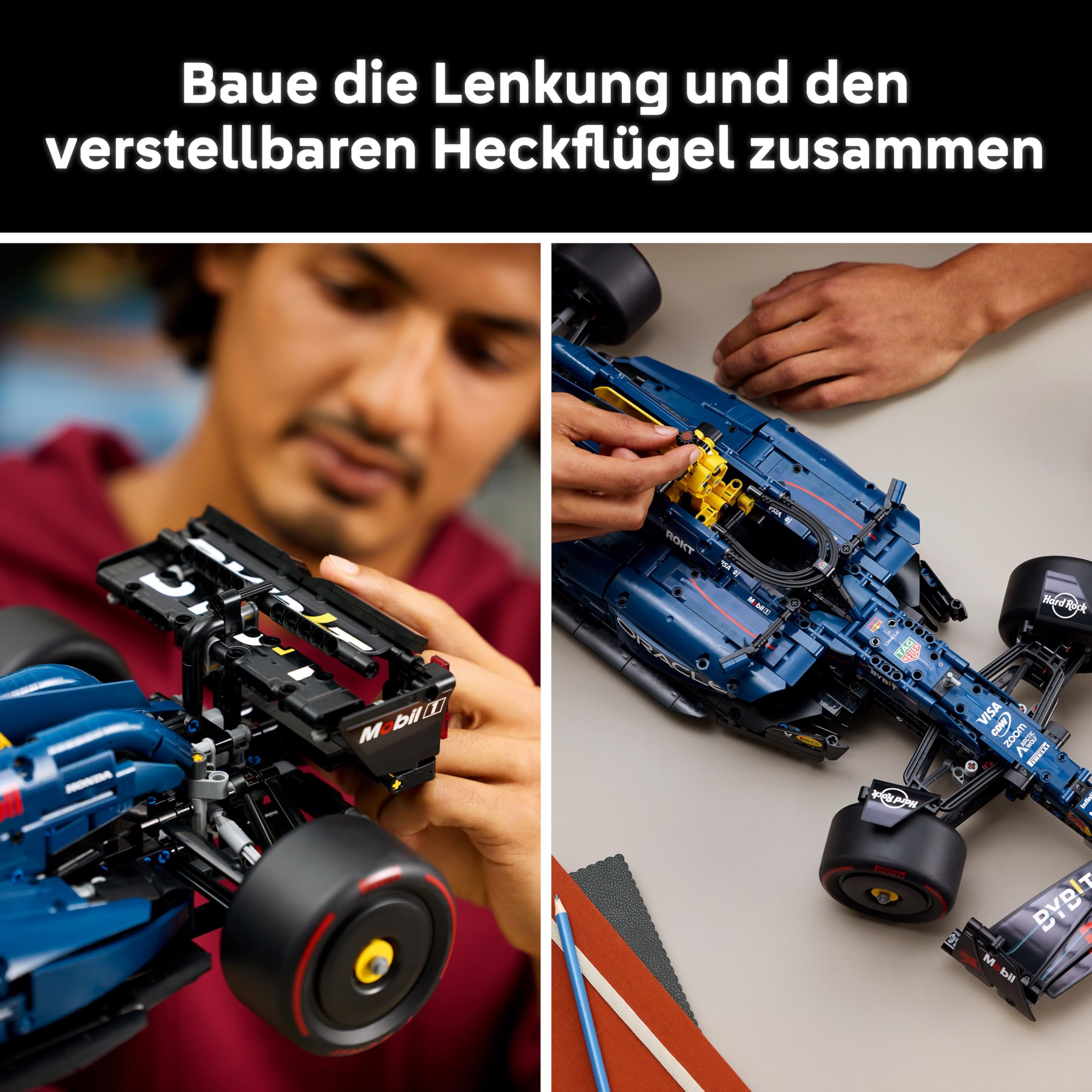 LEGO Technic Oracle Red Bull Racing RB20 F1 42206, 1:8 Modellauto mit V6-Motor, Getriebe, Lenkung & DRS, Bauset für Erwachsene & Teenager