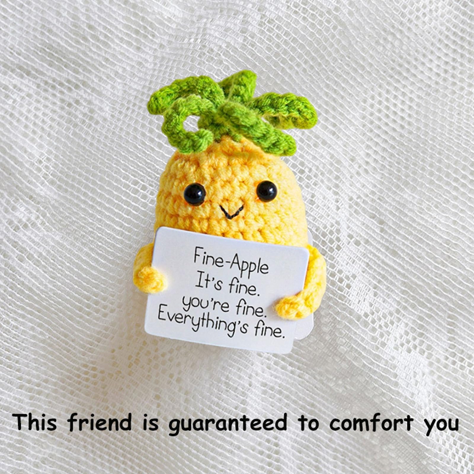 Dinghaole gestrickte Wolle Ananas Puppe Pocket Hug Positive Geschenke, Sternfrucht Mutmacher Geschenk für Frauen,Männer,Partner