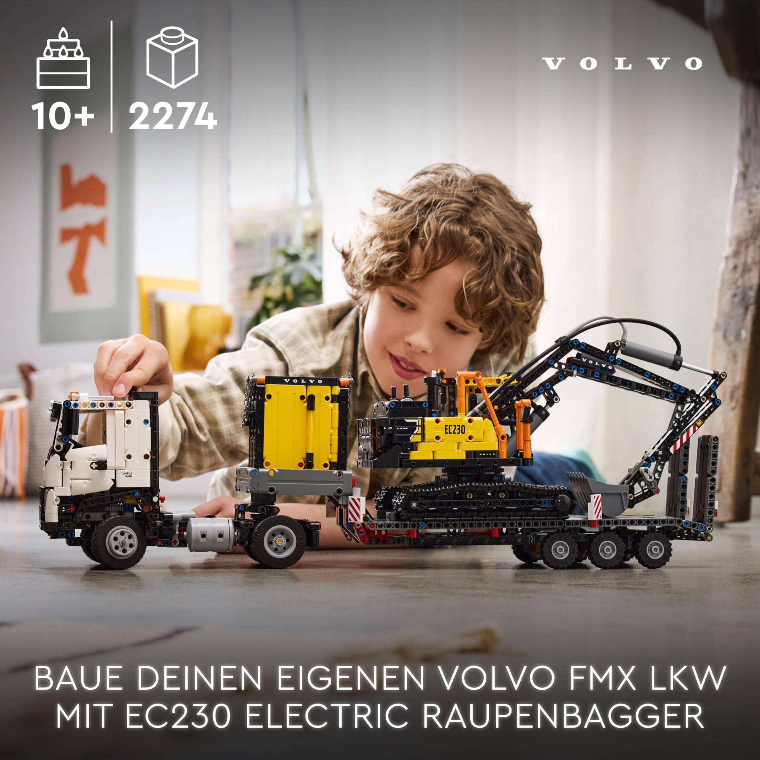 LEGO Technic Volvo FMX LKW & EC230 Electric Bagger 42175, Baufahrzeug-Spielset für Kinder ab 10 J