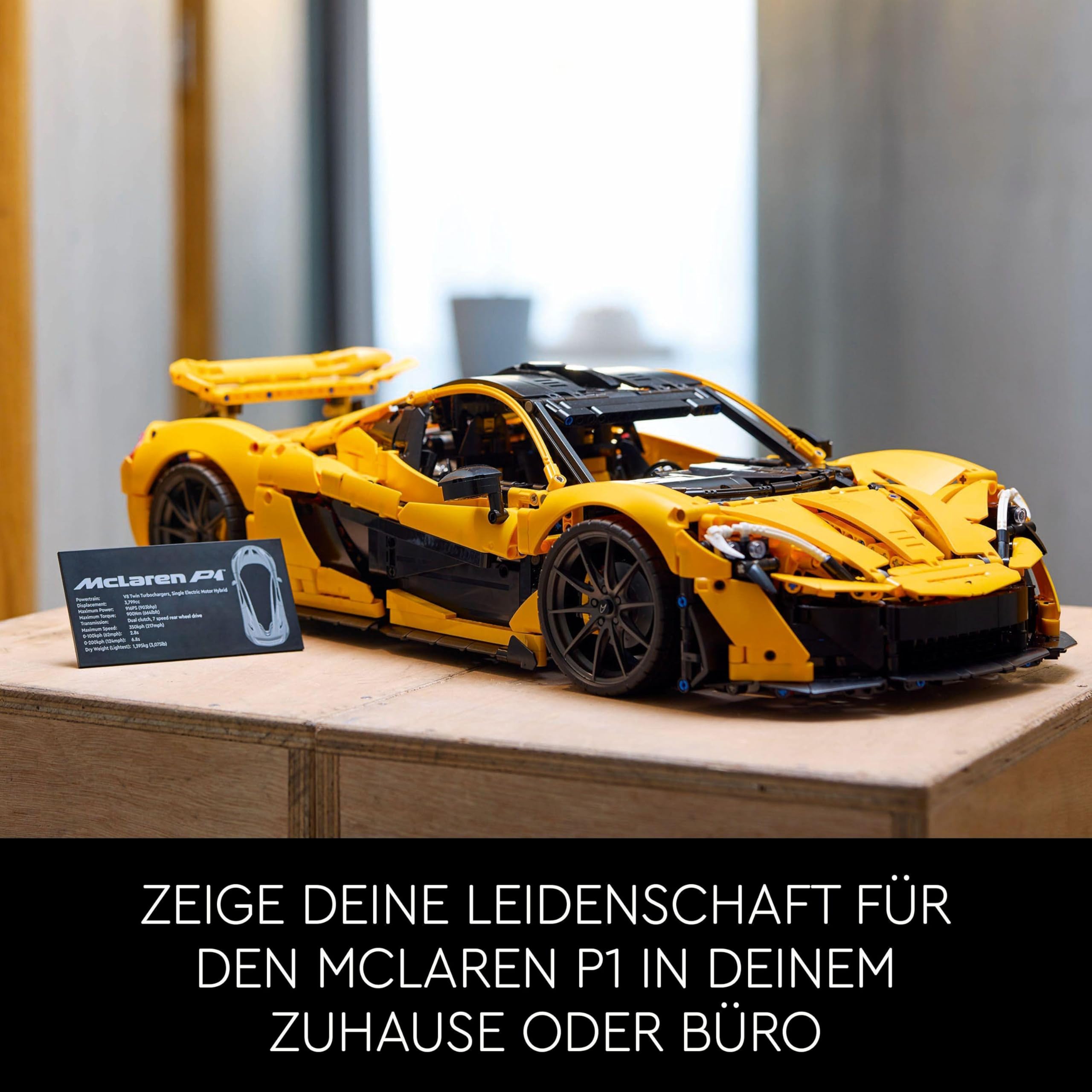LEGO Technic McLaren P1 42172, Supersportwagen-Bauset für Erwachsene mit V8-Motor & 7-Gang-Getriebe, Sammlermodell