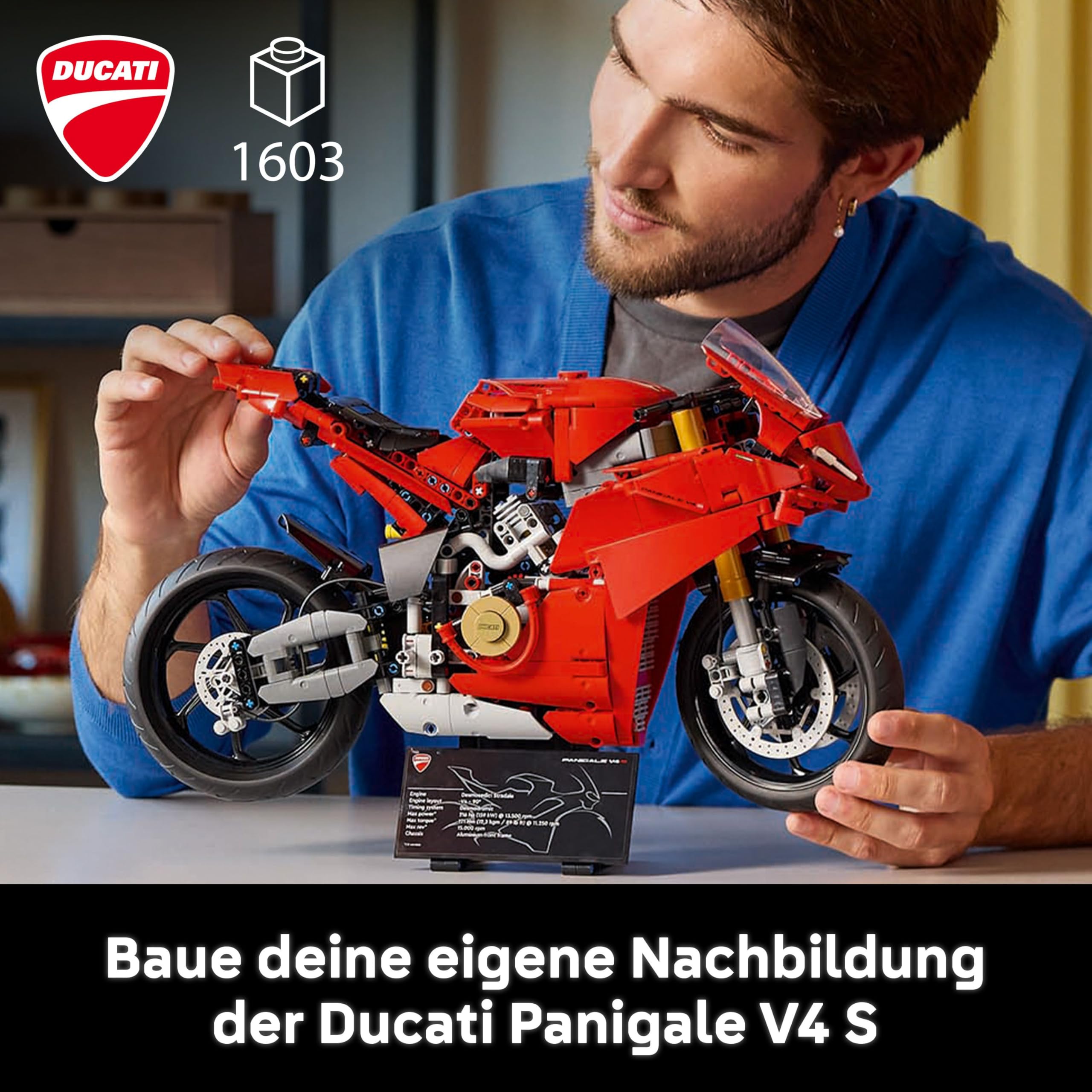 LEGO Technic Ducati Panigale V4 S 42202, Motorrad-Bauset für Erwachsene ab 18, Sammlermodell & Geschenkidee