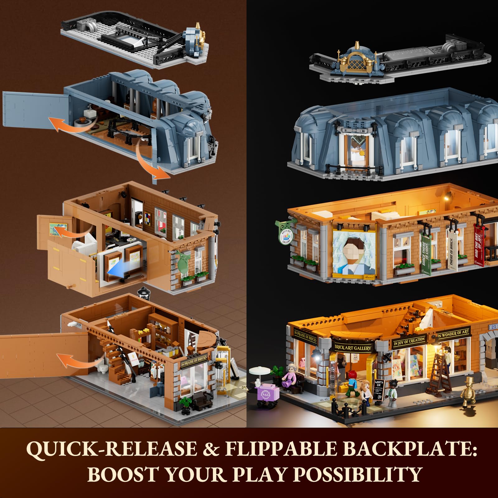 Lumibricks Brick-Kunst-Galerie L9085, 3400 Teile, Modularhaus mit Kunstklassikern & 3D-Malerei, Klemmbausteine für Erwachsene ab 16
