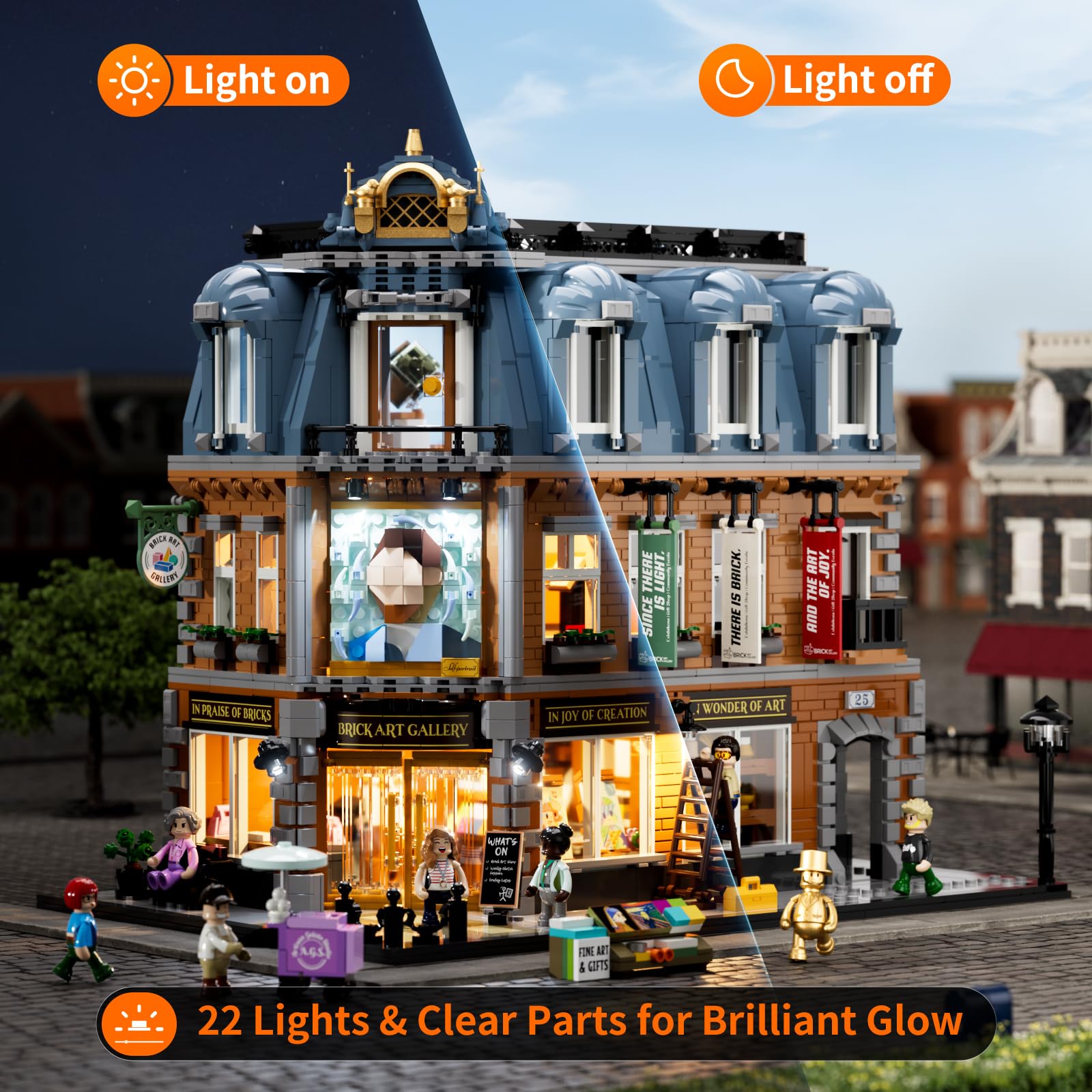 Lumibricks Brick-Kunst-Galerie L9085, 3400 Teile, Modularhaus mit Kunstklassikern & 3D-Malerei, Klemmbausteine für Erwachsene ab 16