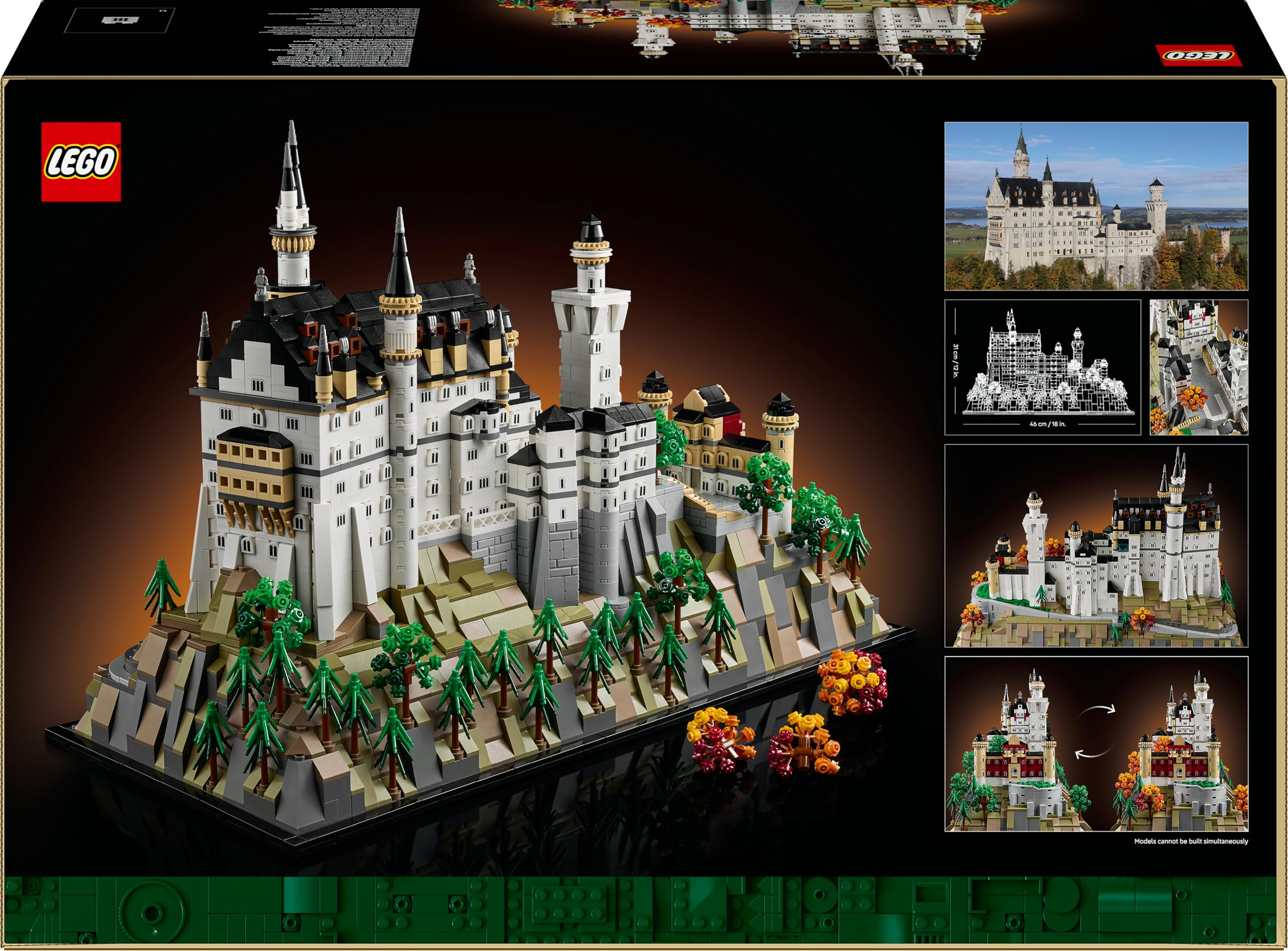 LEGO Architecture Schloss Neuschwanstein 21063, Bastel- & Bauset, Deko- & Geschenkidee für Erwachsene