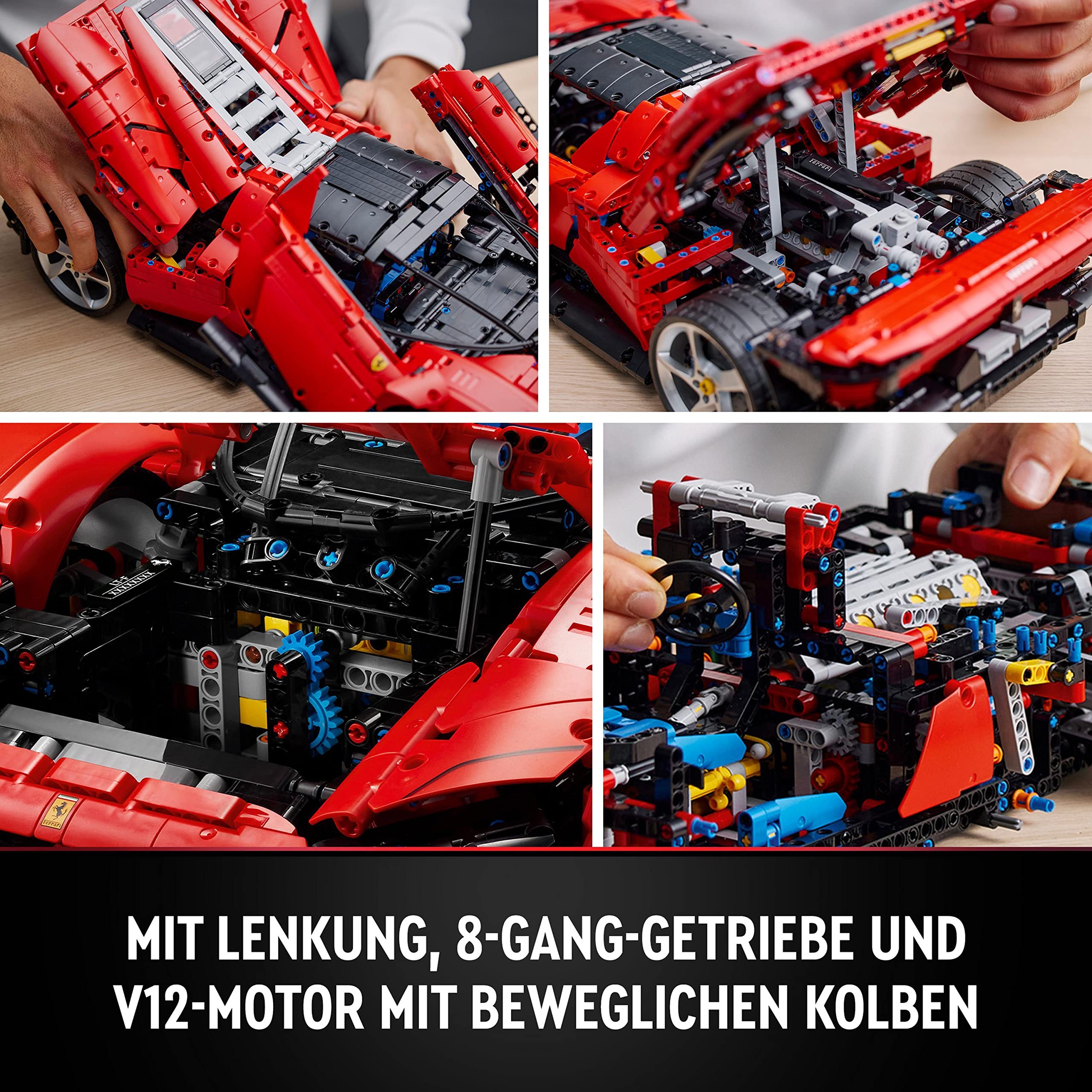 LEGO Technic Ferrari Daytona SP3 42143, 1:8 Modellauto-Bausatz, roter Supersportwagen & Sammlerstück der Ultimate Car Concept Serie