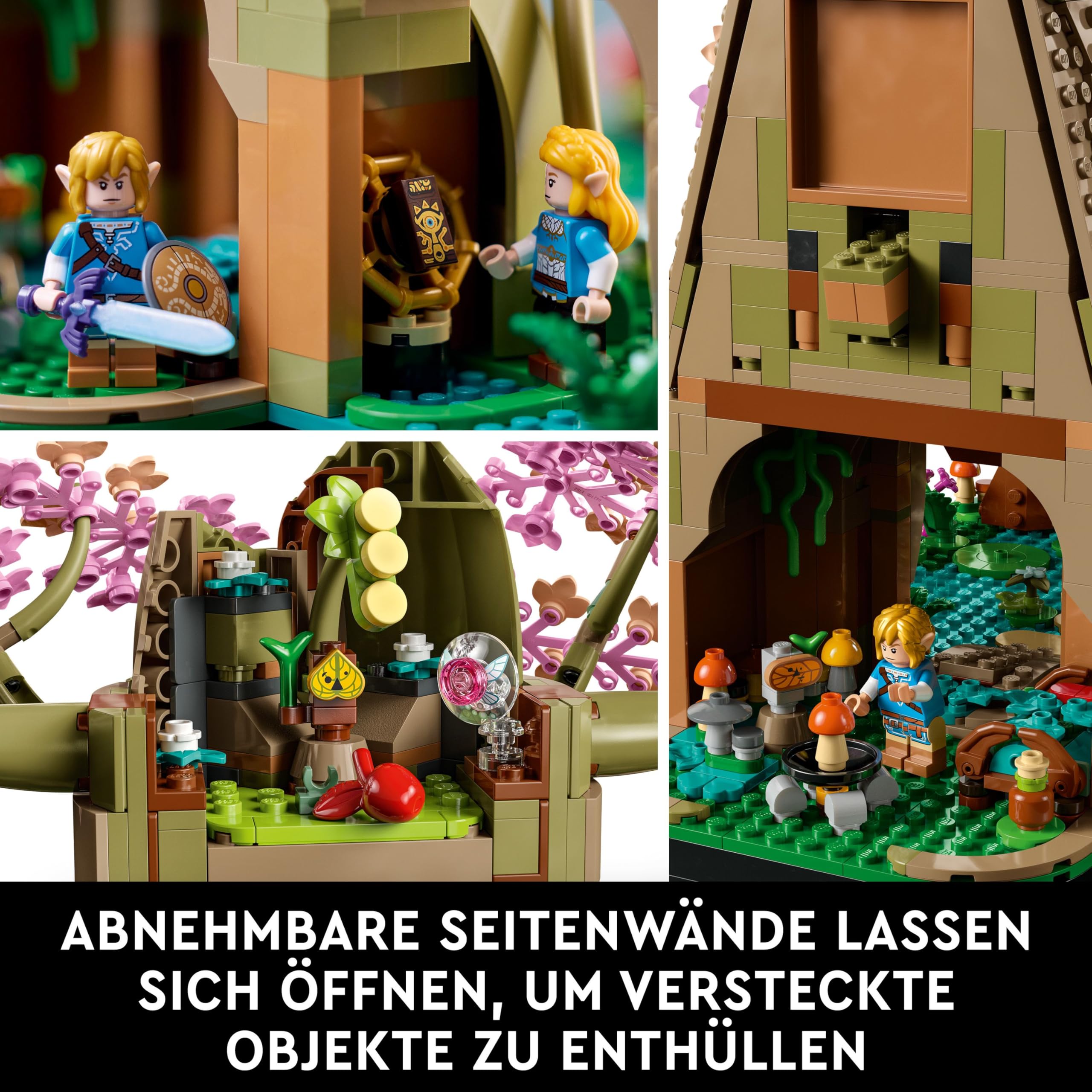 LEGO The Legend of Zelda Deku-Baum 2-in-1 77092, Ausstellungsset mit Zelda & 3 Link Minifiguren, Bauset & Geschenk für Erwachsene